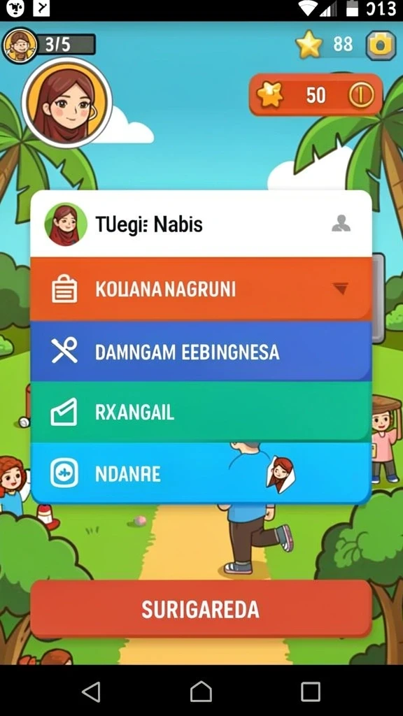 Tampilan grafis yang memukau dan berwarna-warni.