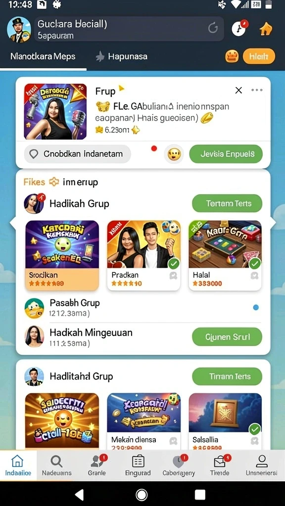 Tampilan menu utama yang menarik dan mudah dinavigasi.