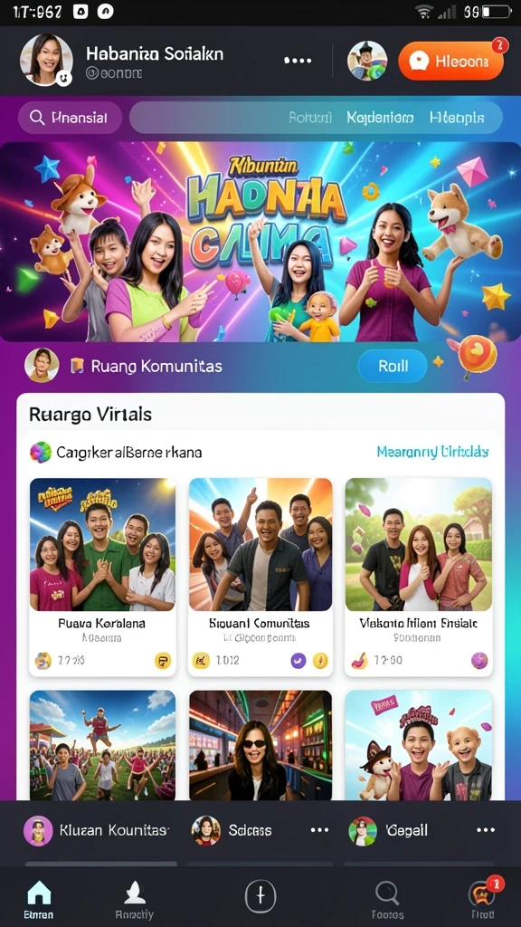 Tampilan antarmuka permainan yang ramah pengguna.
