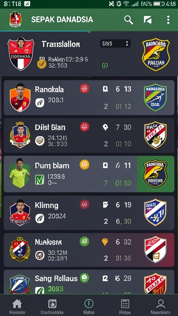 Beragam permainan judi yang tersedia.