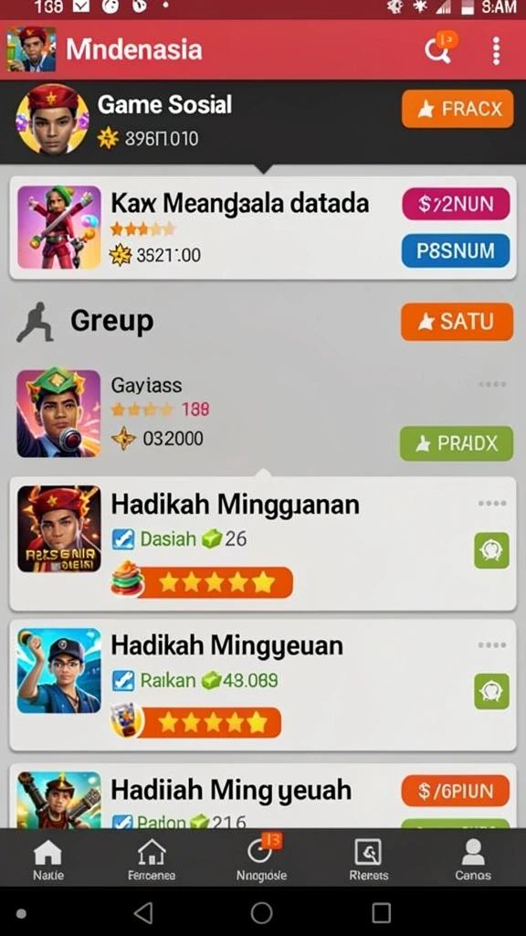 Berbagai level menarik yang menantang.
