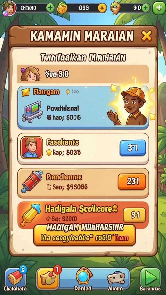 Sistem reward yang memotivasi pemain untuk terus bermain.