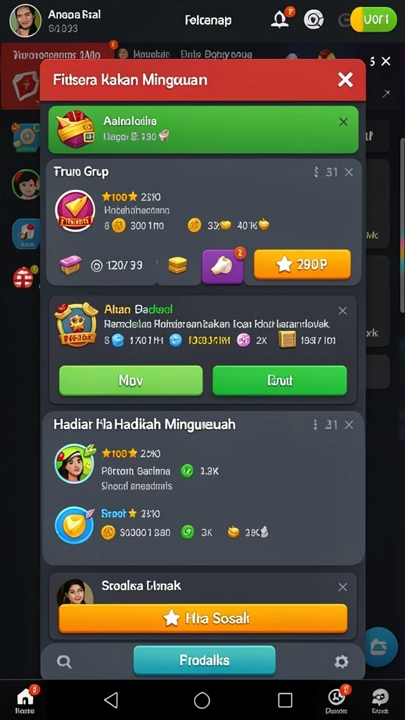 Level permainan yang menantang dan seru.