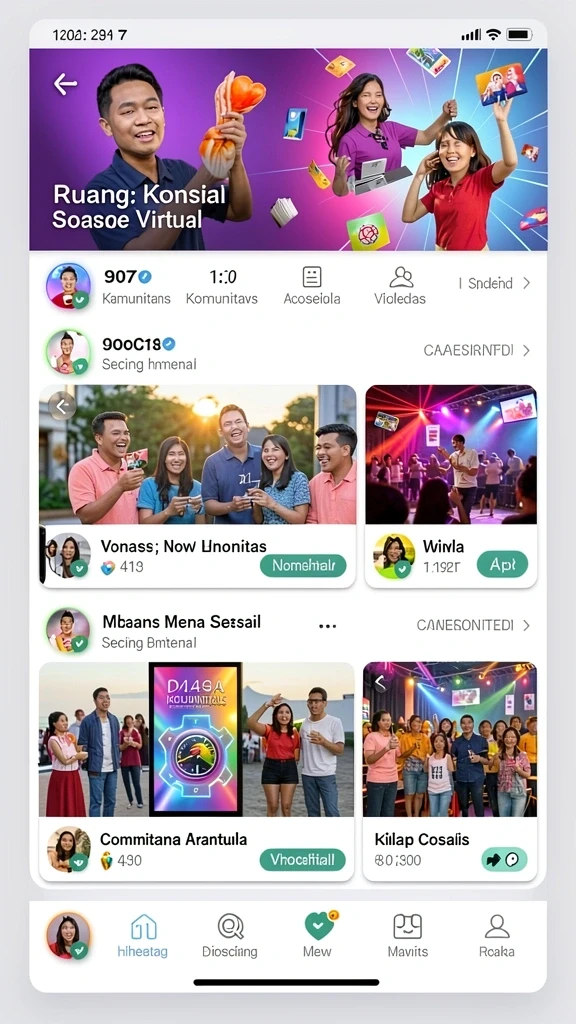 Gambaran fitur interaksi sosial antara pemain.